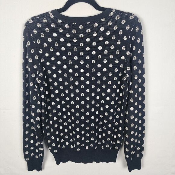 Trina Turk Cotton Ladybug Patterned Sweater Size Small Preppy Clueless Nautical - Picture 3 of 7